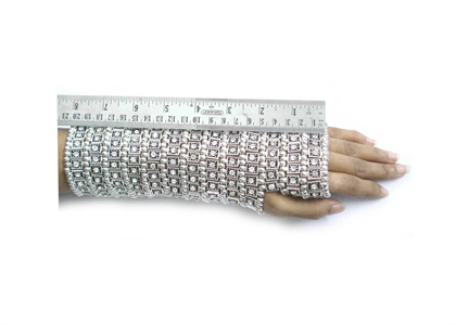 Silver Plated CZ Studded Glove Bracelet